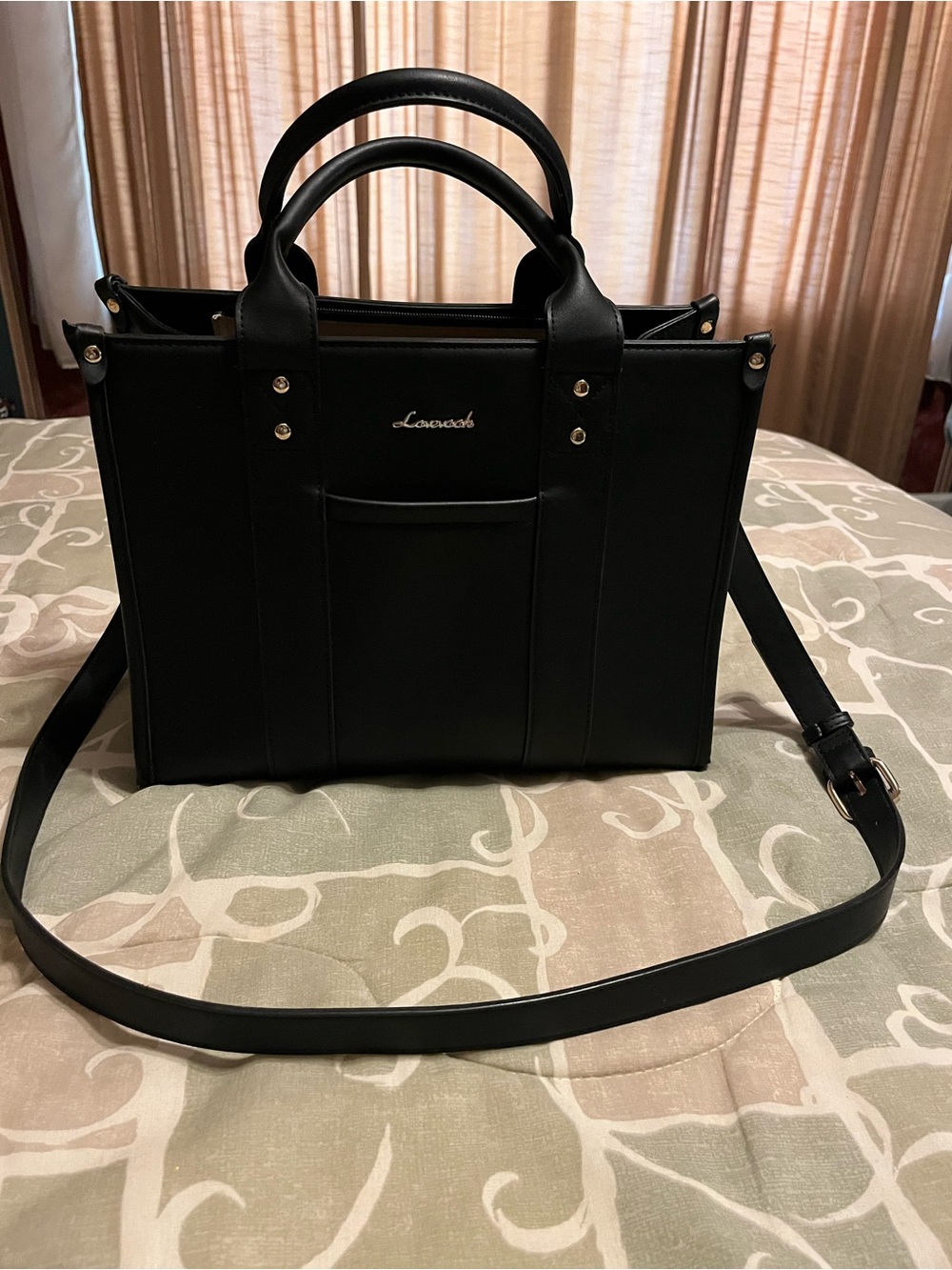 Lovevook Women’s Black Satchel Top Handle Zip, Detachable Strap, Pockets